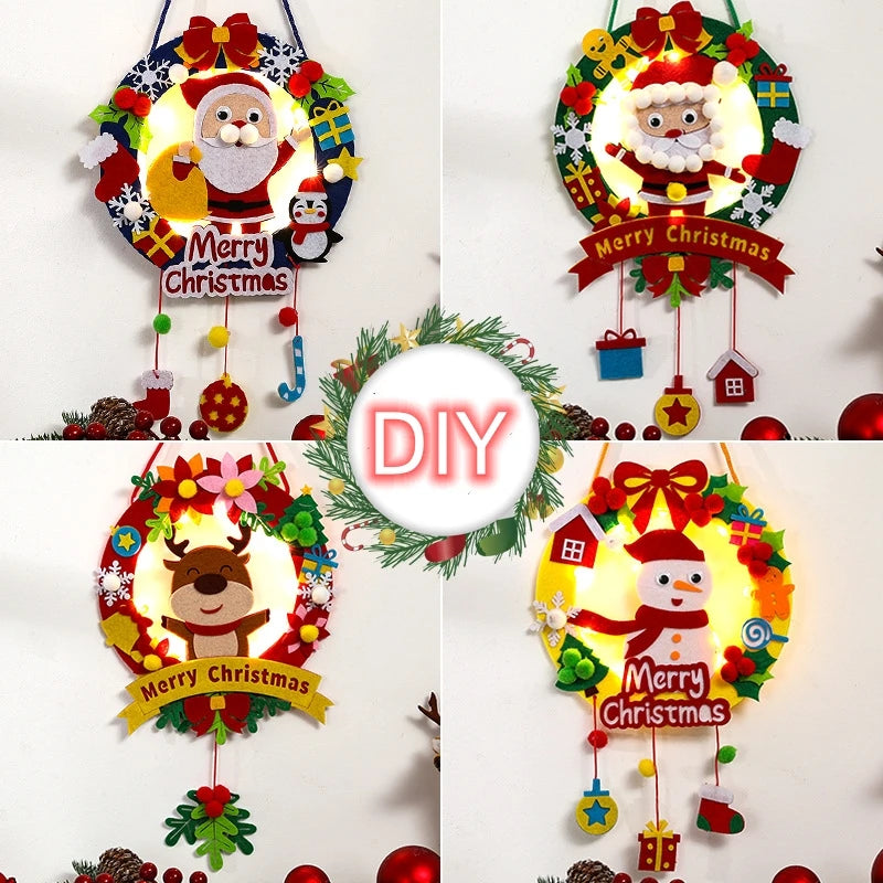 Christmas Decor Children Felt Craft kits DIY Christmas Garlands Wreaths Christmas Craft Kits for Kids DIY