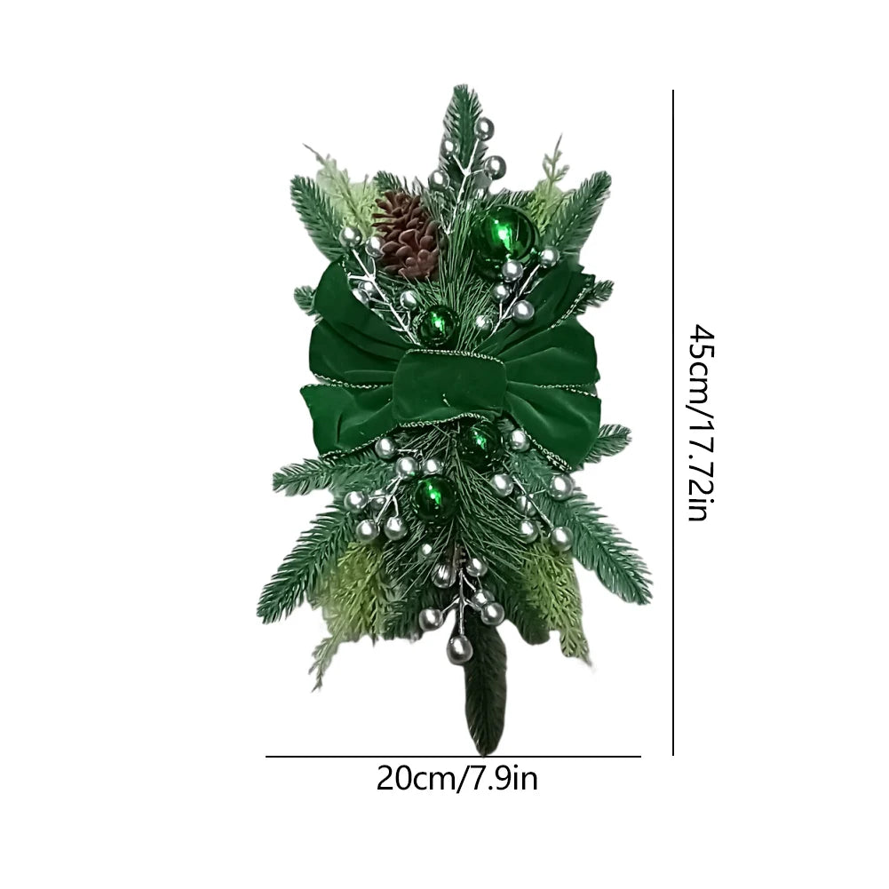 Christmas Wreath Pendants without/with Light Atmosphere Decorative Stair Garland Home Door Window Ornaments Party Supplies Gift