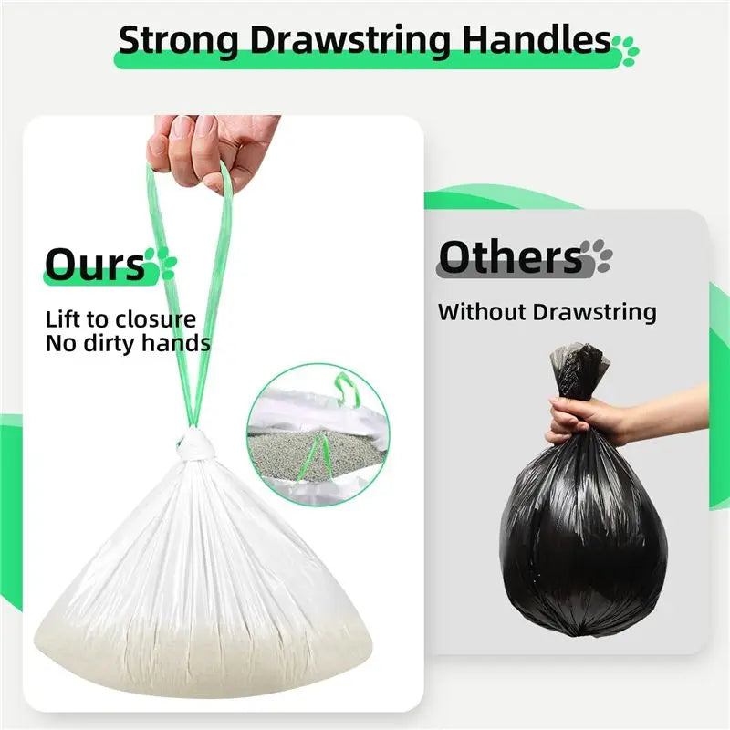 SDFC-Litter Box Liners Compatible With Petx Scoopfree Self-Cleaning Box 20 Count Drawstring Cat Litter Waste Bags For Tray Durab