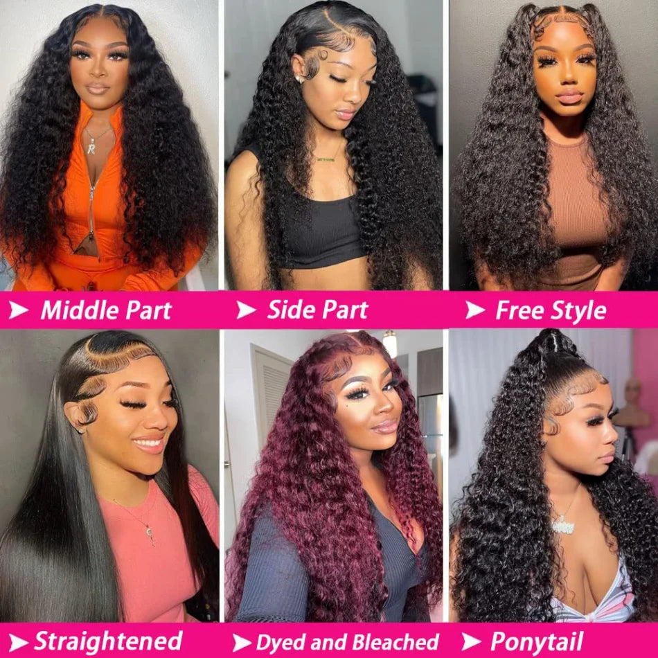 30 Inch Deep Wave Lace Frontal Wig 13X6 Hd Curly Brazilian Human Hair Lace Front Wigs For Women Water Wave Pre Plucked Lace Wigs
