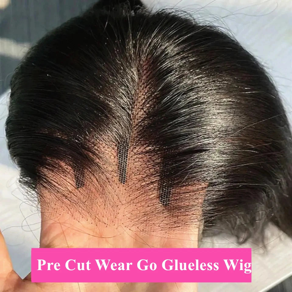Straight Wear And Go Glueless Human Hair Wigs Pre Cut Pre Plucked Bleached Brazilian 4x4 5x5 Closure Lace Wigs For Black Women