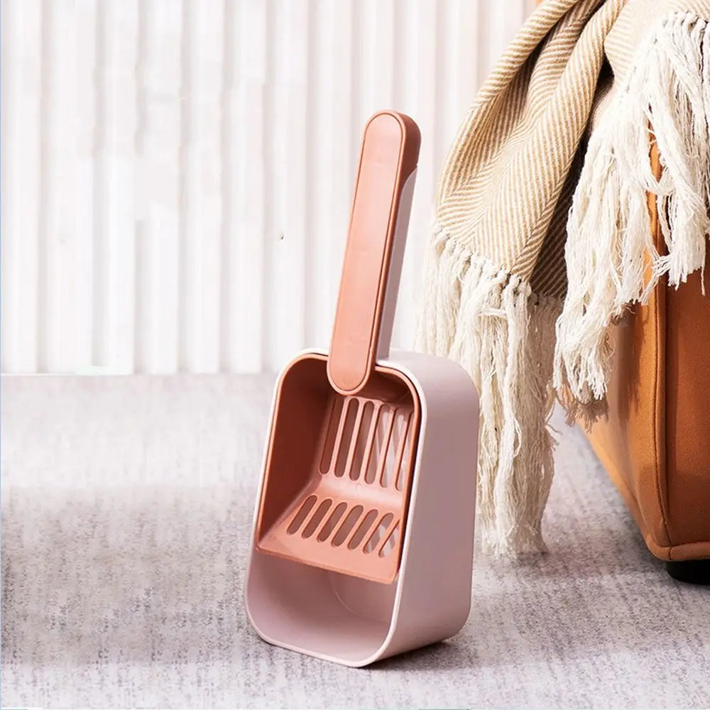 Large Capacity Cat Litter Scoop Plastic Fine Sifting Pet Poop Shovel with Storage Box Pets Litter Shovel Cat Litter Box Cleaning