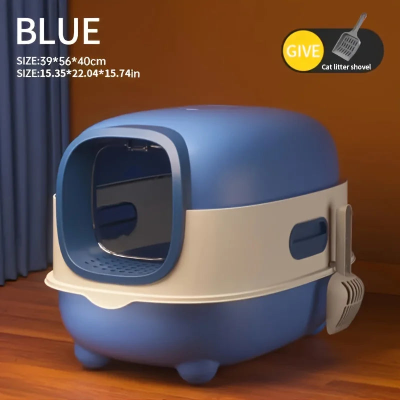 Super-capacity top-loading cat litter box – spacious, foldable, splash-proof, and odor-control design
