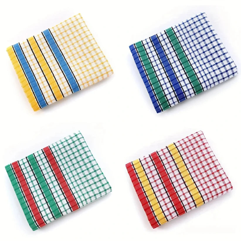 Large Kitchen Dish Towels Absorbent Cotton Kitchen Towels Quick-Dry Cleaning Cloths Colorful Tea Towel for Washing Drying Dishes