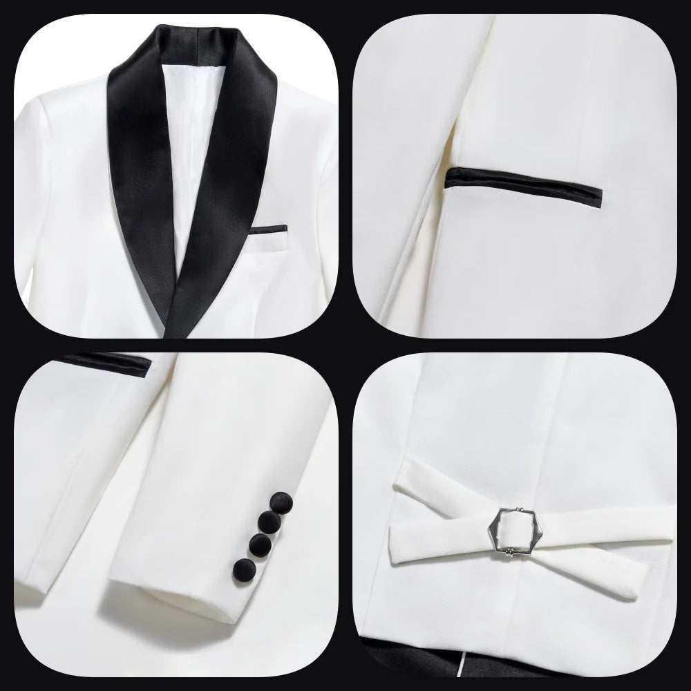 Special Occasion Wedding Communion Suit Sleek Jacket Graceful Vest Tailored Pants Elegant Bow Tie Sophisticated Children Wear