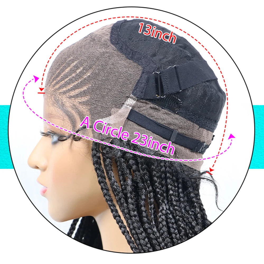 Braided Wigs Ponytail Synthetic Lace Front Wigs for Black Women Updo Style Super Lightweight Cornrow Braids Daily Wear Wigs