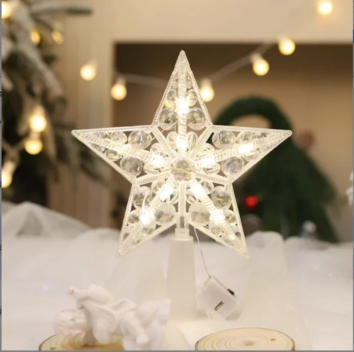 15cm Christmas Tree Decoration Stars Warm White Lights Home Room Decor LED Shining Lamp Xmas Festival TopStar Navidad 1.07in