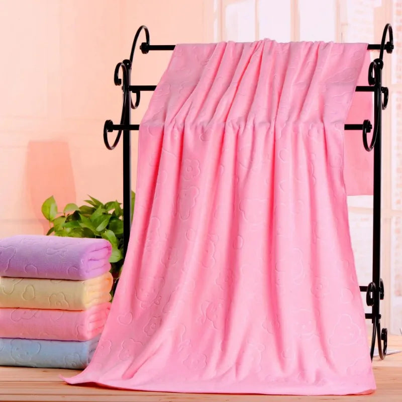 Embossed Towels Set  Quick Drying Towels Bath Towels Absorbent Soft and Comfortable Bathrobes Ultra-fine Fiber Towels Bathroom