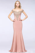 Women Evening Dresses Evening Prom Formal Gowns Wedding Party Long Dress Lace Applique Off Shoulder Dresses Gala