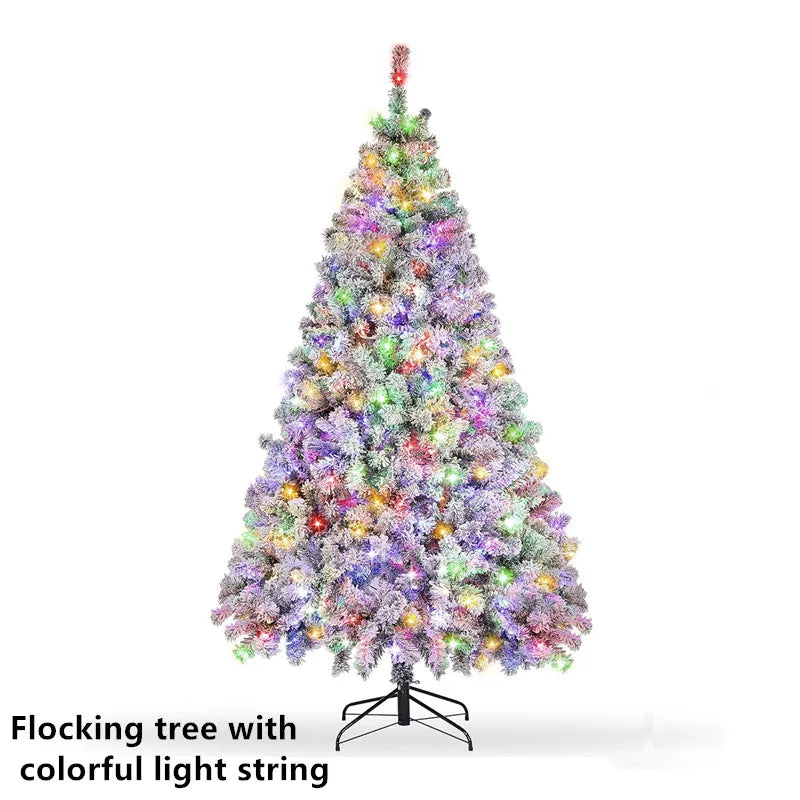 13ft Artificial Huge Christmas Tree , Snow Flocked Full Prelighted Xmas Tree with 2800 Branch Tips, 900 Incandescent Lights
