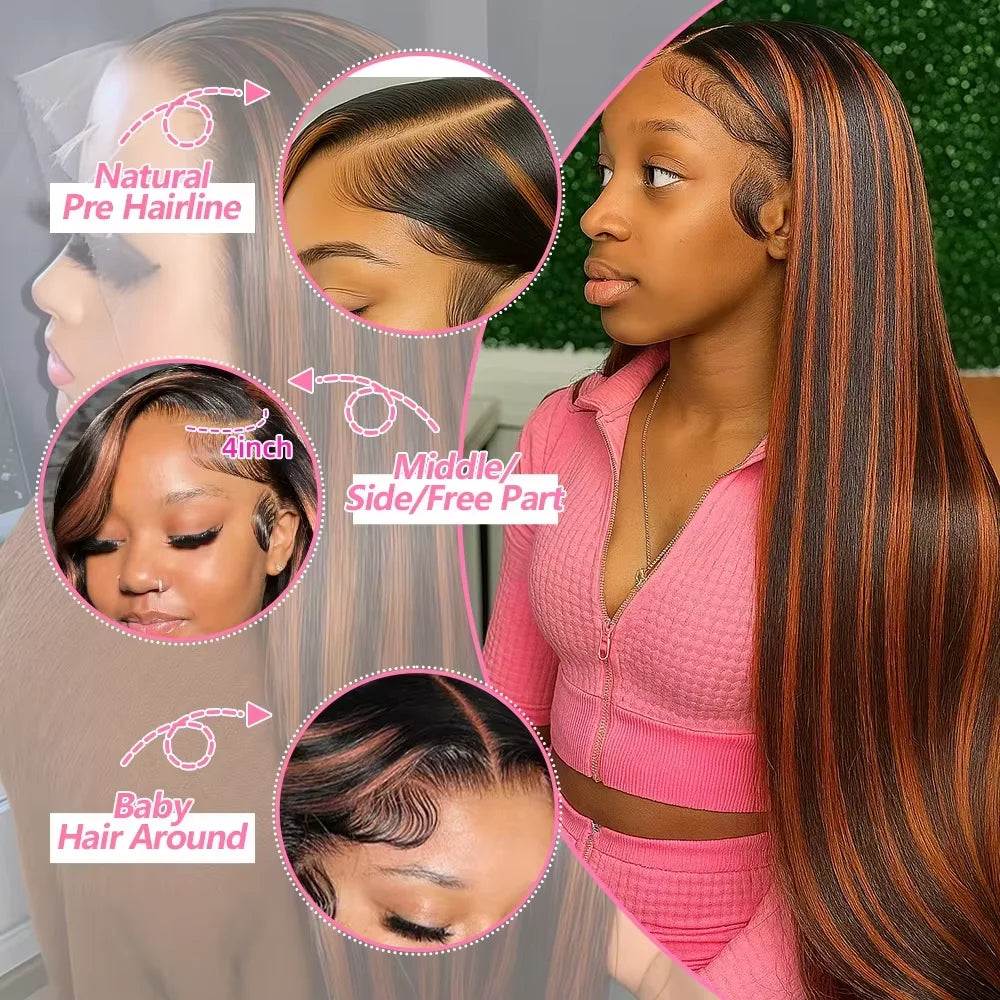 Straight HD Lace Front Wigs Human Hair FB30 13x4 13x6 Transparent Lace Frontal Wigs For Women Highlight Brazilian Lace Wigs