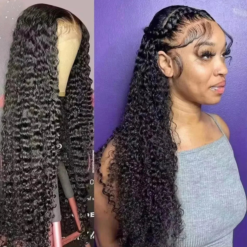 30 Inch Deep Wave Lace Frontal Wig 13X6 Hd Curly Brazilian Human Hair Lace Front Wigs For Women Water Wave Pre Plucked Lace Wigs