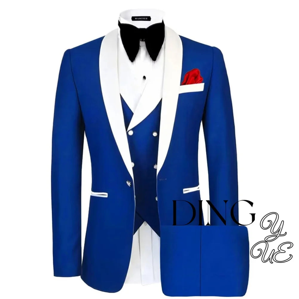 Men 3 Piece Suit Mens Tuxedo Suit for Men Slim Fit Suits One Button Shawl Lapel Wedding Suit Tuxedos trajes para hombre