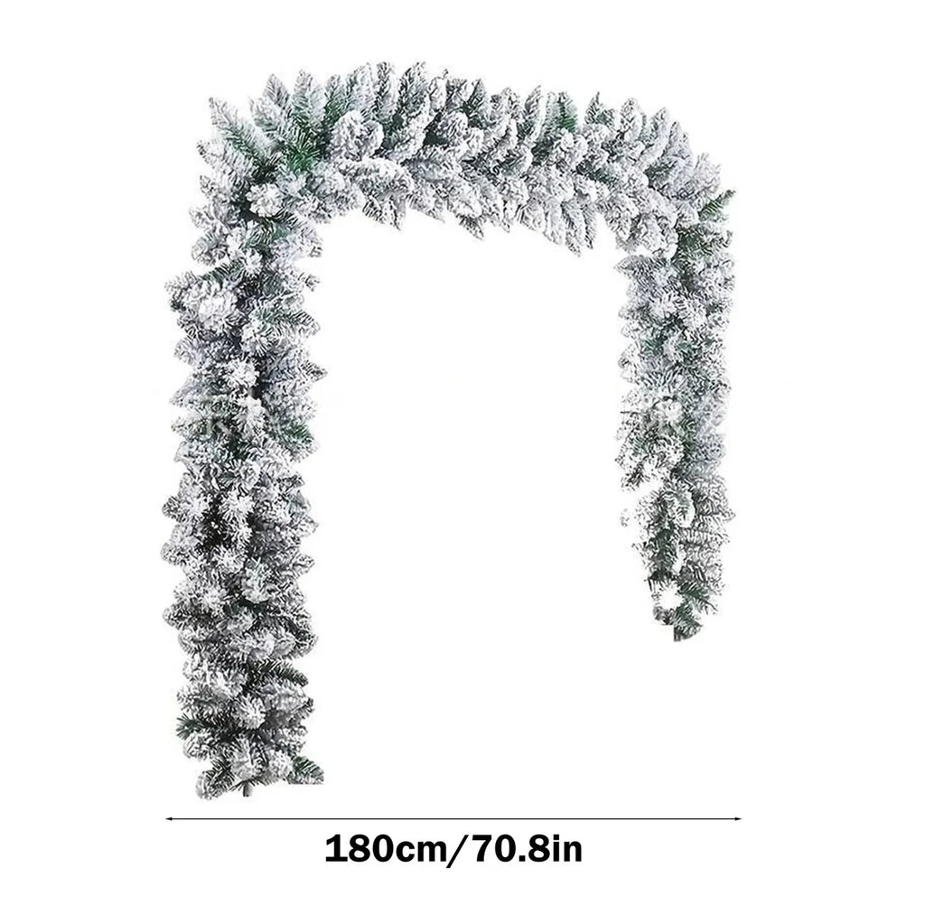 1.5/1.8/2.7M Christmas Flower Vine Snow Flocked Christmas Garland Artificial Christmas Vine Decor for Front Door Window 2025