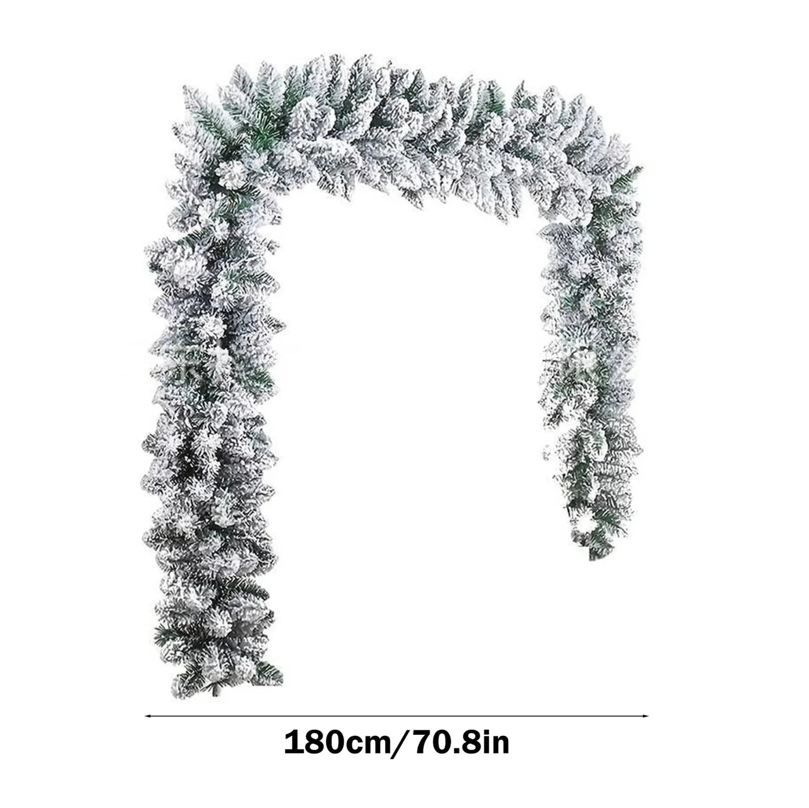 1.5/1.8/2.7M Christmas Flower Vine Snow Flocked Christmas Garland Artificial Christmas Vine Decor for Front Door Window 2025