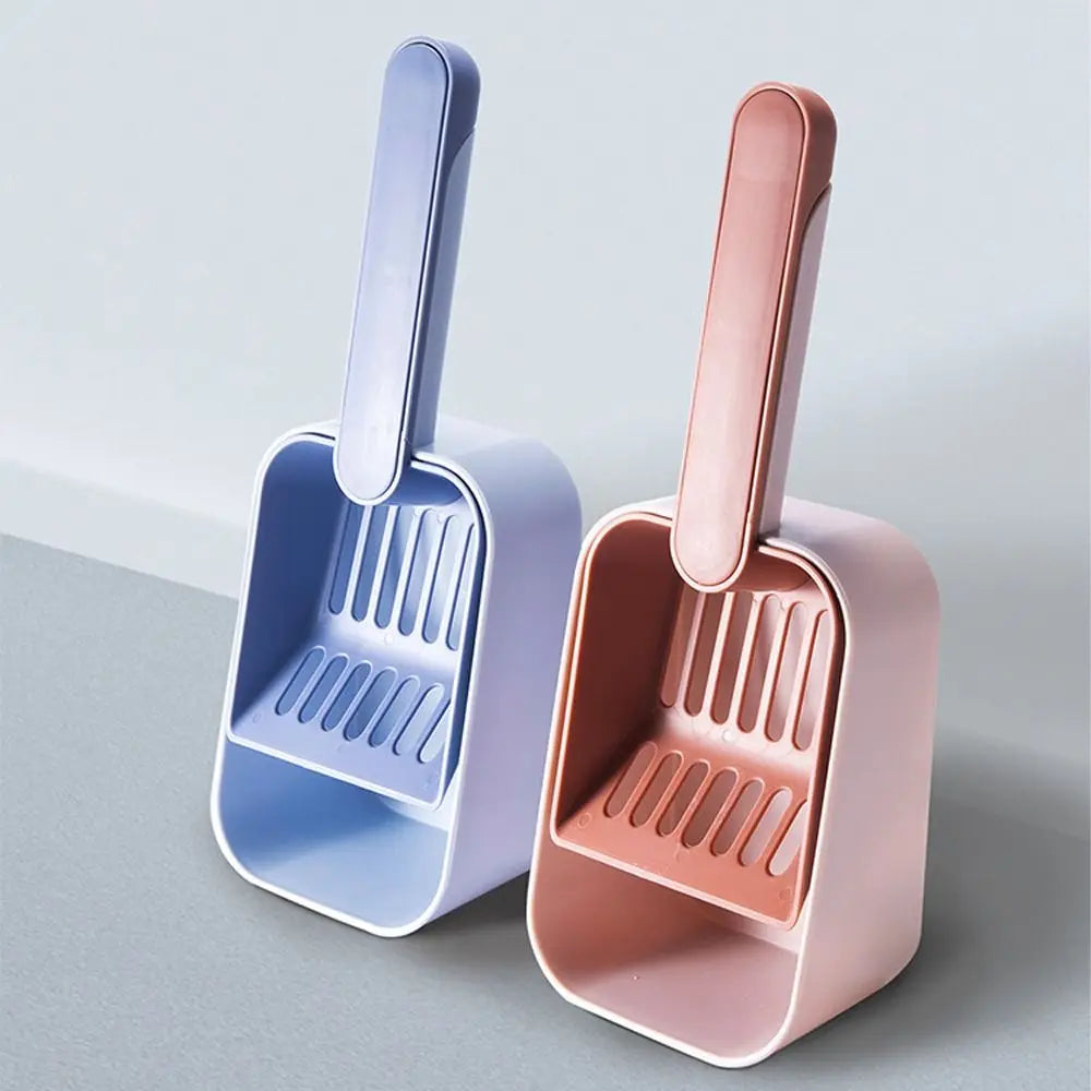 Large Capacity Cat Litter Scoop Plastic Fine Sifting Pet Poop Shovel with Storage Box Pets Litter Shovel Cat Litter Box Cleaning