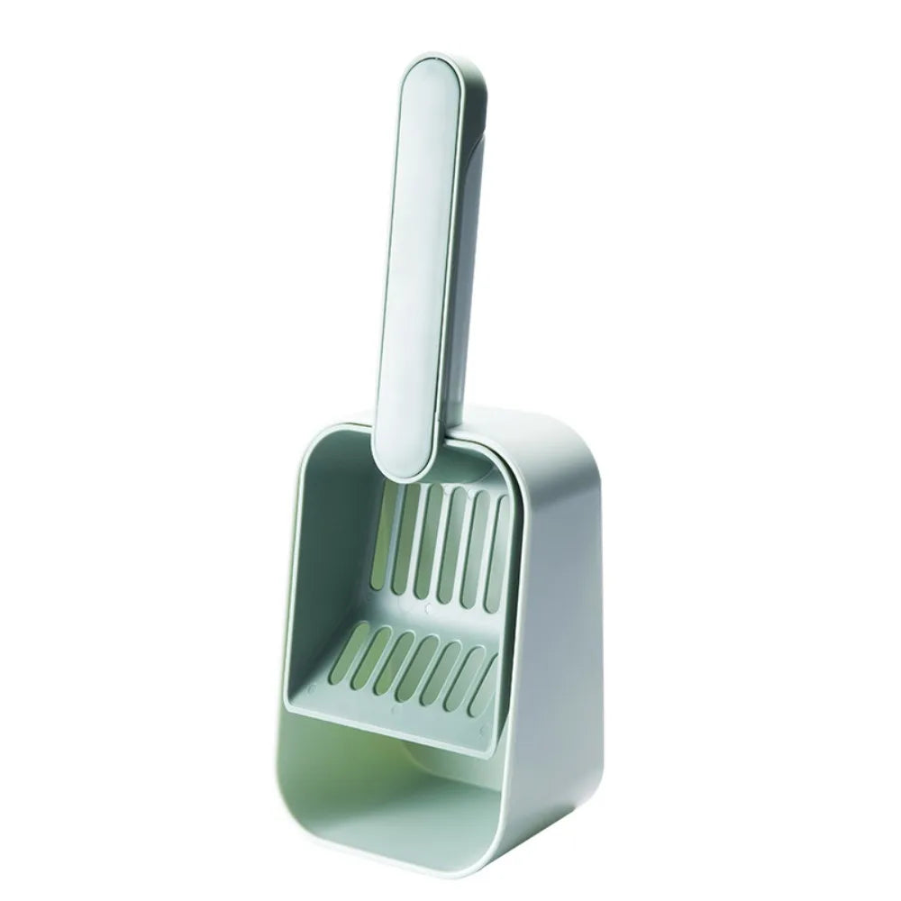 Large Capacity Cat Litter Scoop Plastic Fine Sifting Pet Poop Shovel with Storage Box Pets Litter Shovel Cat Litter Box Cleaning