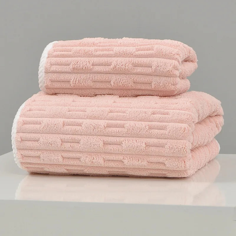 Towel bath towel two sets of soft absorbent bath with adult wrap thickened quick dry coral velvet for home