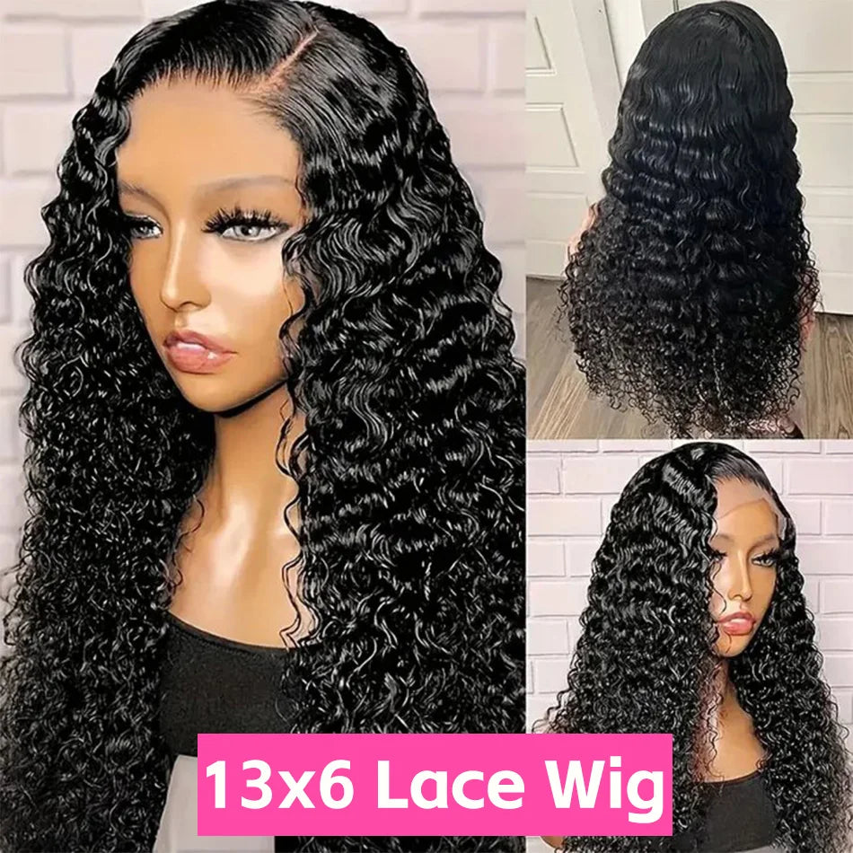30 Inch Deep Wave Lace Frontal Wig 13X6 Hd Curly Brazilian Human Hair Lace Front Wigs For Women Water Wave Pre Plucked Lace Wigs