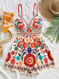 Women's vacation jumpsuit Bohemian summer jumpsuit Women's summer jumpsuit print Women's casual summer jumpsuit New Year party W