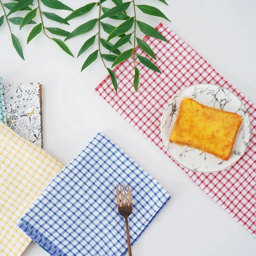 Large Kitchen Dish Towels Absorbent Cotton Kitchen Towels Quick-Dry Cleaning Cloths Colorful Tea Towel for Washing Drying Dishes