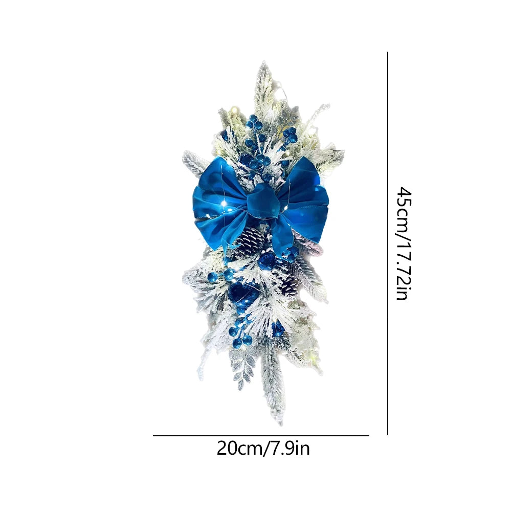 Christmas Wreath Pendants without/with Light Atmosphere Decorative Stair Garland Home Door Window Ornaments Party Supplies Gift