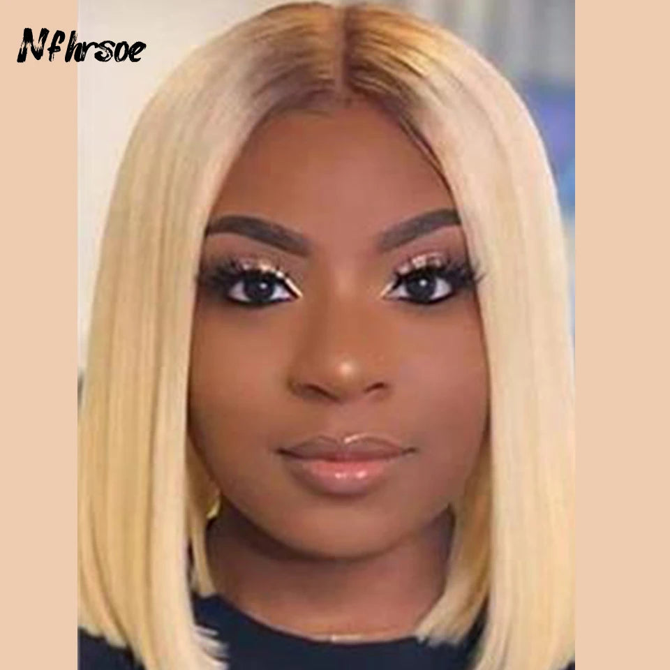 Lace Front Human Hair Wigs For Women Lace Front wigs Hightlight 13X4 Honey Blonde Brown Colored 613 Ombre Short Bob Wig