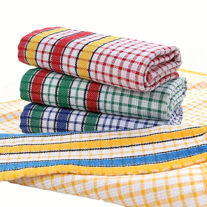 Large Kitchen Dish Towels Absorbent Cotton Kitchen Towels Quick-Dry Cleaning Cloths Colorful Tea Towel for Washing Drying Dishes