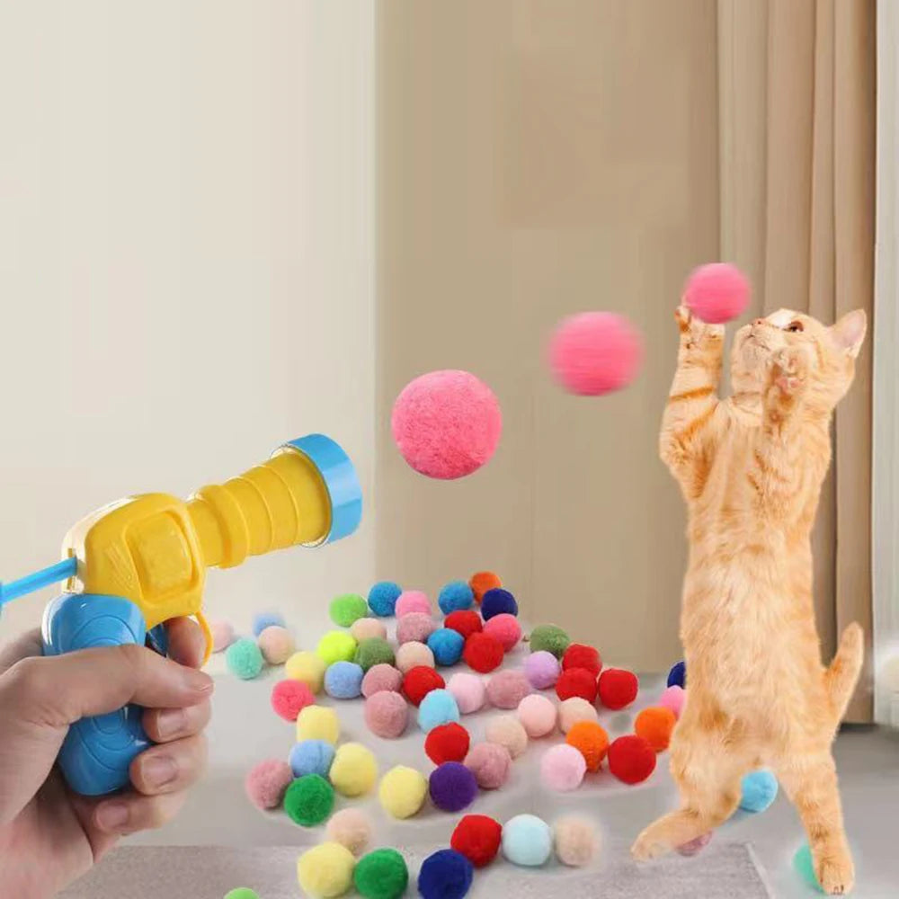 Pet Supplies Cat Toys Interactive Cat Self-Entertainment Toy Gun Cat Toy Launcher Gun Cat and Dog Supplies