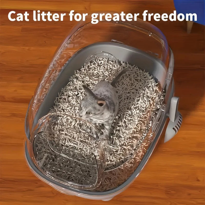 Super-capacity top-loading cat litter box – spacious, foldable, splash-proof, and odor-control design